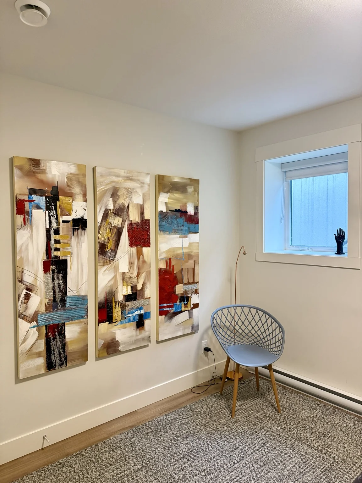 Reading corner with art